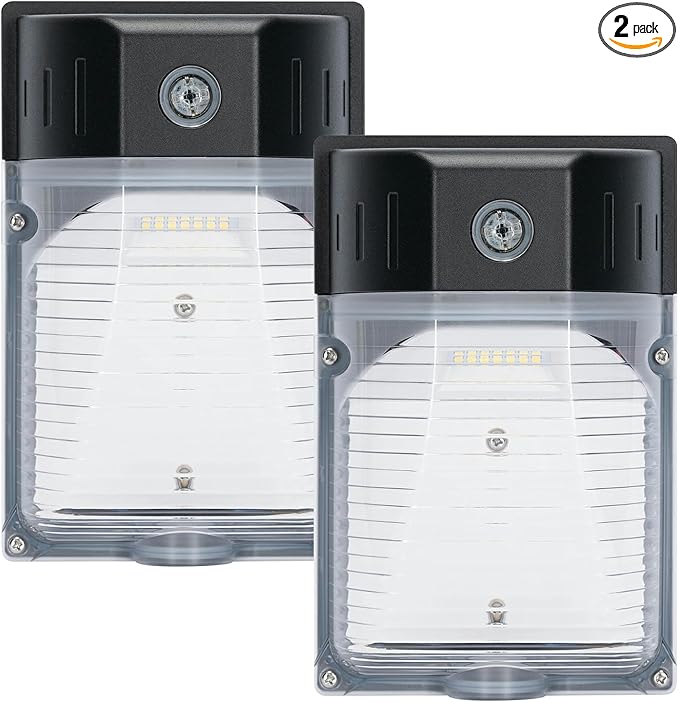 30W LED Wall Pack Light with Photocell 2Pack, 3900LM, 5000K Daylight, LED Wall Lights IP65 Waterproof Outdoor Security Flood Lighting for Yard Garage Warehouse Garden, 100-277VAC, ETL Listed