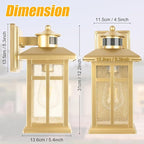 Outdoor Light Fixture Motion Sensor, Gold Waterproof Outside House Light, Modern Wall Lights, Outdoor Garage Light Dusk to Dawn Exterior Light Fixture for House, Garage, Garden