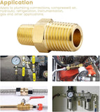 KOOTANS 1/4 NPT x 1/8 NPT Male Solid Brass Nipples, Heavy Brass Pipe Adapter Fittings Hex Reducing Nipples Connectors 4Pieces