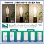 12 - Pack 60 Watt Equivalent, E26 LED Filament Light Bulbs, Neutral White 4000K, Dimmable, Antique Filament Decorative Light Bulbs, ST19/ST58 LED Edison Bulb with 80+ CRI