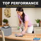 Microfiber Cleaning Cloth Waffle Weave for Dusting Absorbent Towel Quick Drying Dust Rags Household Kitchen, Lint Free Streak Free, 6 Pack,12 x 12 Inches, Grey