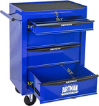 4-Drawer Steel Rolling Tool Cart with Wheels & Handle, Heavy-Duty Tool Chest Storage Cabinet for Garage and Workshop