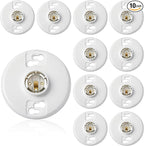 10 Pcs Medium Base E26 Lamp Holder Ceiling Light Sockets White Bulb Socket Incandescent Fluorescent CFL Lamp Holder 660w 250v (Phenolic Resin)
