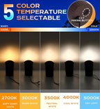 CLOUDY BAY [6 Pack] 5W Well Lights Low Voltage Landscape Lighting,12V-24V Waterproof Outdoor Side-lit Light,2700-5000K 5CCT In Ground Lights for Fence Pathway Deck, IP67 Rating,Bronze