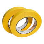 MTE18-48 Automotive Industry Masking Tape for Painting and Refinishing, Yellow Color, 3/4" Width, 55 Yards Length (18mm x 50m), Box of 48pcs - High Temperature Resistant - No Residue