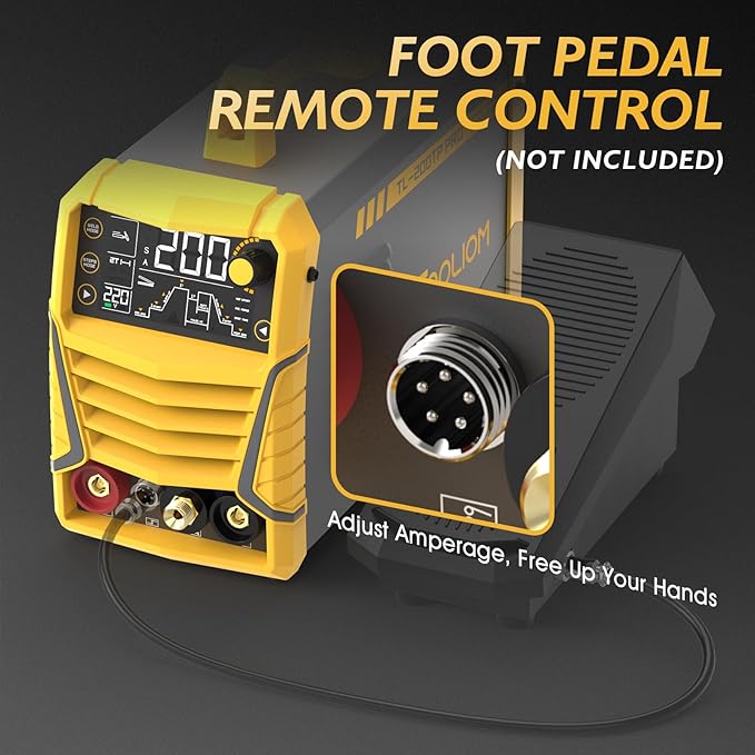 TOOLIOM TIG Welder with Pulse Multifunctional TIG Welding Machine DC TIG/Spot TIG/Pulse TIG/Stick 110&220V Dual Voltage with Large Digital Display