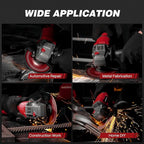 ARCCAPTAIN Angle Grinder Kit, 4-1/2 to 5",【Paddle Switch】9500RPM 1200W Brushless Power Motor Cordless Angle Grinder with 2PCS 4.0AH Batteries, 180°Rotatable Grinder Tool for Cutting/Grinding/Polishing