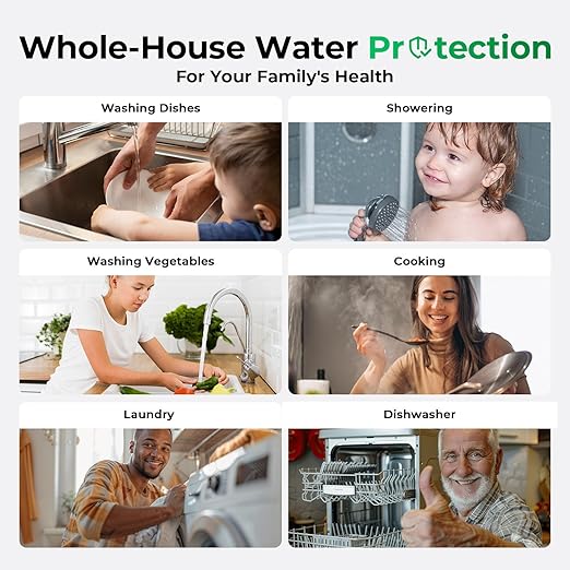 iSpring Whole House Water Filter System, Reduces up to 99% Chlorine, Sediments, Taste, Odor, 3-Stage w/ 10-Inch Sediment and Carbon Block Filters, Model: WGB31B, 1" Inlet/Outlet