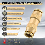 CheeMuii 23 PCS Brass DOT Air Line Fittings with 30FT 1/4" and 20FT 3/8" DOT Air Line Kit Push Lock Quick Connect Fittings with Pneumatic Tubing Set