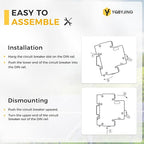 DC Circuit Breaker 25 Amp Solar Panel Disconnect Switch 12V-500V 1 Pole Miniature Solar Circuit Breaker for Outdoor PV Homes Battery, AC 110V DIN Rail MCB