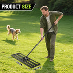 Lawn Leveling Rake with Teeth,Yard Ground Leveler 30”x10” Heavy Duty Leveler,Anti Flipping Smooth Edge,16-77" Adjustable, for Sand,top Soil Dressing,Yard Landscape,Ground Soil, Dirt,Grass