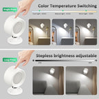 LED Wall Sconces 2 Pcs with Remote, Wall Mounted Lights Rechargeable Battery Operated, 3 Color Temperatures & Dimmable Wall Lamp Magnetic 360° Rotation Light for Bedroom Living Room