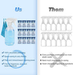 Multi-surface Cleaner Kit, Bathroom Cleaner Spray Tablets & Spray Bottle All Purpose Cleaner, 12 Tablets Multipurpose Cleaner Refills with Reusable Glass Bottle, Plant Based - Ocean Breeze