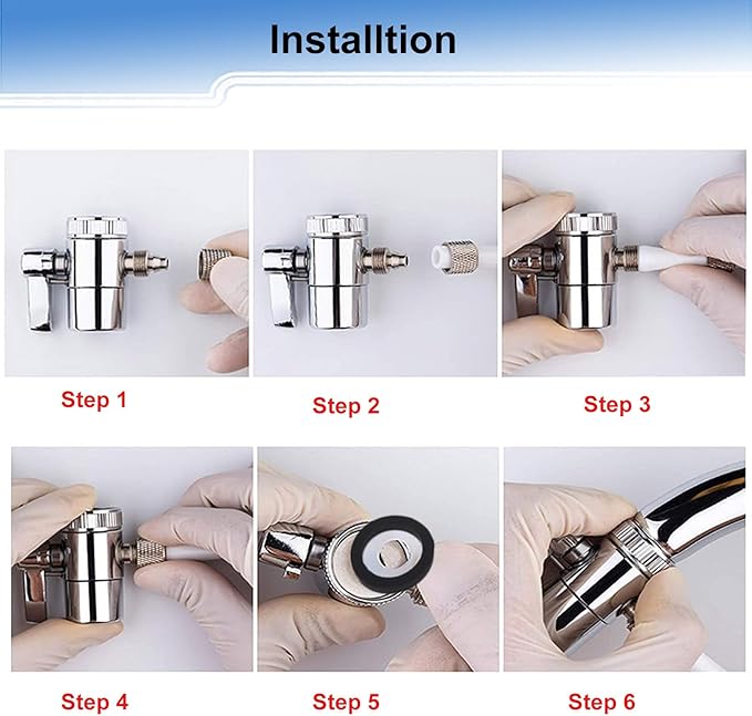 Kitchen Faucet Diverter Valve with Aerator 22mm Thread,Sink Faucet Filter Diverter Valve,Faucet Adapter Faucet Splitter Diverter Valve Water Diversion,Countertop water Filter(1/4" OD Tubing Outlet)