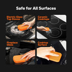 3-in-1 Cooktop Cleaner Kit (8.8 Oz Cooktop Cleaner + Scrubbing Pad + Scraper), Stovetop Cleaner for Electric Top Stoves, Ceramic Cooktops & Fireplace Glass, Remove Burned on Food, Grease