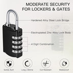 40 Pcs 4 Digit Combination Locks Combination Padlock Luggage Number Locks Outdoor Waterproof Resettable Padlock for Door Traveling School Gym Locker Suitcases Employee Hasp Storage