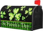 Kawani St Patrick's Day Magnetic Mailbox Covers Green Shamrock Lucky Clovers Mailbox Covers Magnetic Standard Size 21x18 Inch St Patricks Day Post Letter Box Cover for Garden Yard Decor