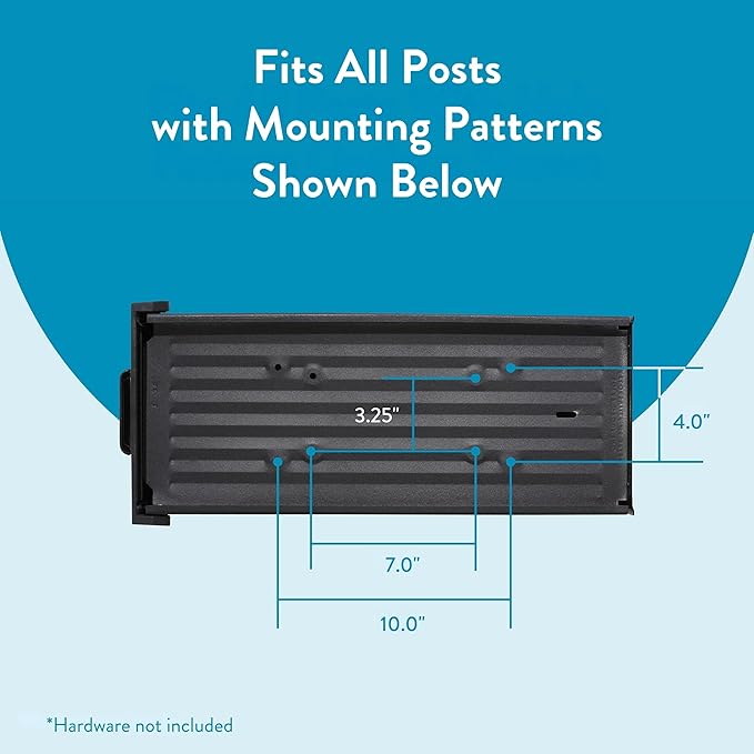 ARCHITECTURAL MAILBOXES Gibraltar Mailboxes Arlington Large Capacity Galvanized Steel Textured Black, Post-Mount Mailbox, AR15B000