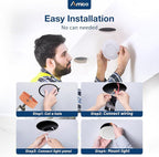 Amico 36 Pack 4 Inch 5CCT Ultra-Thin LED Recessed Ceiling Light with Plastic Junction Box, 2700K/3000K/3500K/4000K/5000K Selectable,800LM, Dimmable Canless Wafer Downlight, 10W, ETL&FCC