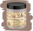 Dixie Belle Paint Company Chalk Finish Furniture Paint - Mud Puddle (8oz) - Matte Rich Taupe Chic Chalk Mineral DIY Furniture Paint