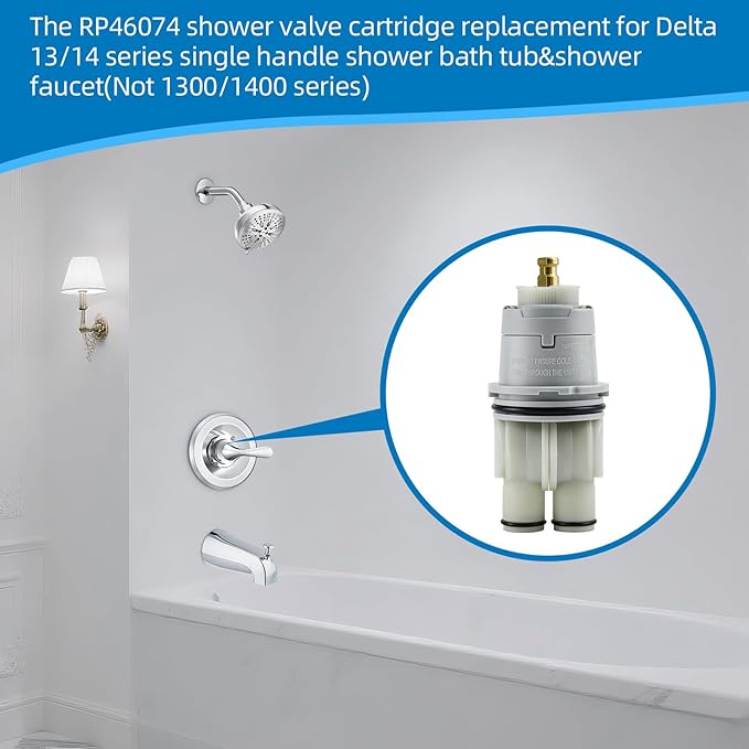 RP46074 Shower Cartridge for Delta MultiChoice 13/14 Series Single Handle Tub&Shower Faucets, Replacement Monitor Pressure Balancing Cartridge, Easy to Install