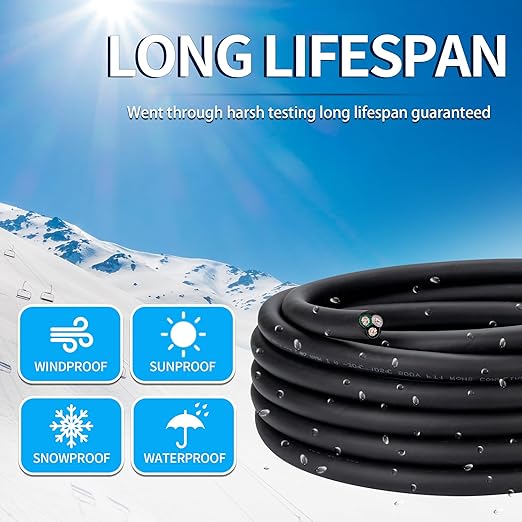 10 Gauge 3 Conductor Electrical Wire 10 AWG 3 Wire Oxygen-Free Copper PVC Stranded 26FT 10/3 Wire for LED Lighting Outdoor Low Voltage Extension Cable (10AWG-3C, 26FT)