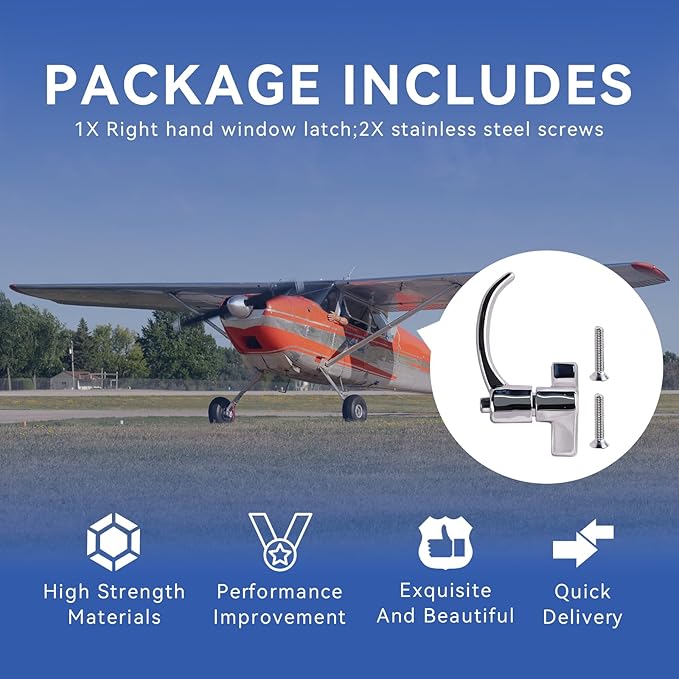 Right Hand Window Latch with Screw Compatible with 1954-1977 Cessna100,200,300 Series Aircraft