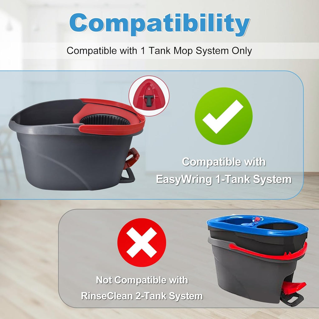 Mop Heads Replacements for Ocedar, Mop Replace Head for O Cedar, Spin Mop Replacement Head for Ocedar Easy Wring 1 Tank System, Mop Heads Include 2 Pack Spin Mop Refills and 2 Pack Scrubber Mop Head