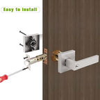 Gobrico 6 Pack Square Entry Exterior Door Levers Locksets with Keys,Heavy Duty Door Hardware,Satin Nickel Finished