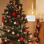 Christmas Bubble Night Light With Silver Glitter Fluid, 1 Pack, 1 Spare 5 Watt Clear Light Bulb With Gold Glitter Fluid, E12 Candelabra Base, Swivel Plug-in Base, White