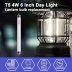 F4T5/D High Output Linear Fluorescent Bulb, 6 Inches T5 4 Watt Fluorescent Tube 6500K Daylight 125 Lumens G5 Base 6 Pack