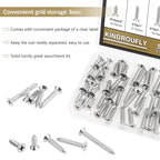 54 Pieces #14 x 3/4" 1" 1-1/4" 1-1/2" 2" Phillips Countersunk Head Self-Tapping Screws, Wood Screws Assortment Kit, 304 Stainless Steel