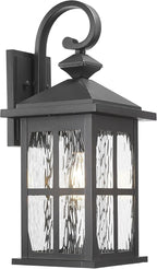 Darkaway Large Outdoor Light Fixtures Wall Mount, 21inch Outside Wall Lights Exterior Lighting Fixture with Water Ripple Glass Outdoor Wall Sconce for House Porch Hallway Garage Front Door