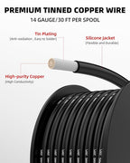 NAOEVO 18 Gauge Wire 300ft, 18 AWG Wire 6 Colors 50ft Each Spool, Flexible Silicone Tinned Copper Electrical Cable, Wiring kit for Breadboard/Automotive/DIY/Battery, 200℃