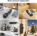 Outdoor Power Strip Weatherproof, KPQ IPX6 Waterproof Surge Protector with 3 Wide Outlets, 10FT Flat Plug Extension Cord, Wall Mountable for Home, Office, Dorm, Patio, FCC UL Listed