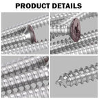 Brown Head 100 PCS #6X1-1/2(1.5 inch) Stainless Steel Phillips Flat Head Wood Screws,Stainless Steel 18-8 A2(304) Screw,Home Screw Kit by QISHENG