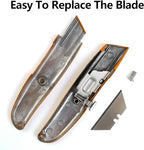 DIYSELF Utility Knife, 20 Pack Heavy Duty Box Cutter Retractable, Box Cutter Knife, Box Opener, Cardboard Cutter, Utility Knives for Garage, Home and Office, Box Cutters for Daily Use (Orange)