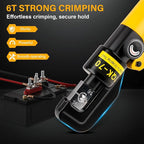 Hydraulic Crimping Tool With 9 Pairs Of Dies, 12 To 2/0 Awg, Hydraulic Wire Battery Cable Lug Terminal Crimper Crimping Tool, Crimping Easier