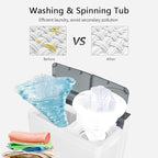 COSTWAY Portable Washing Machine, Twin Tub 26 Lbs Capacity, 18 Lbs Washer and 8 Lbs Spinner, Compact Washer with Control Knobs, Timer Function, Drain Pump, Laundry washer for Apartment RV, Grey