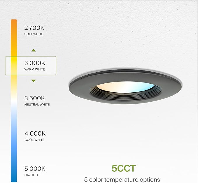 ASD 6 Inch Retrofit LED Recessed Lighting | Metal Trim Bronze 12W 1078LM 120V 2700K-5000K Adjustable Ceiling Downlights | Triac Dimmable Wet Rated Room Can Lights, ETL Energy Star