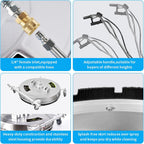 24" Pressure Washer Surface Cleaner Mate with 5 Nozzles Water Broom, Stainless Steel Surface Cleaner for Pressure Washer, Dual Handle Power Washer Surface Cleaner for Concrete Driveway, 4200 PSI