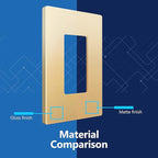 LIDER Matte Finish Decorator Switch Cover, Screwless Wall Plate, Mid-Size 1-Gang 4.88" x 3.11", Unbreakable Polycarbonate Thermoplastic, UL Listed, LSWP-31M-GD5P, Gold, 5 Pack