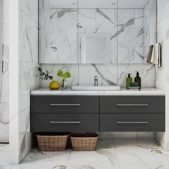 FILTA Cabinet Handles 15 Inch 6 Pack Brushed Nickel Cabinet Pulls for Kitchen Metal Drawer Pulls Modern Cabient Hardware Cupboard Handles