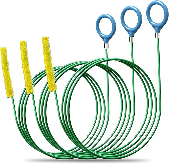 3Pcs Drain Snake Hair Remover Tool, 50 IN Sink Snake - A Highly Effective Drain Cleaner Tool for Various Bathroom Drains like Sink, Bathtub and Shower to Unclog Swiftly