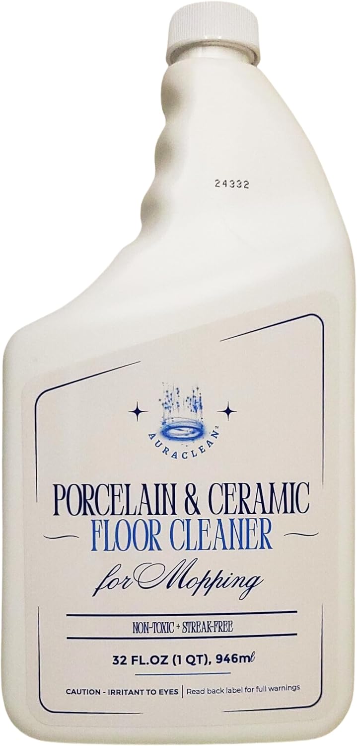 Porcelain & Ceramic Tile Floor Cleaner - Mop Soap Concentrate for mopping - Streak-Free Clean, Ph Neutral and non-Toxic - Safe for Marble, Travertine, Limestone - 32 fl oz (1-qt)