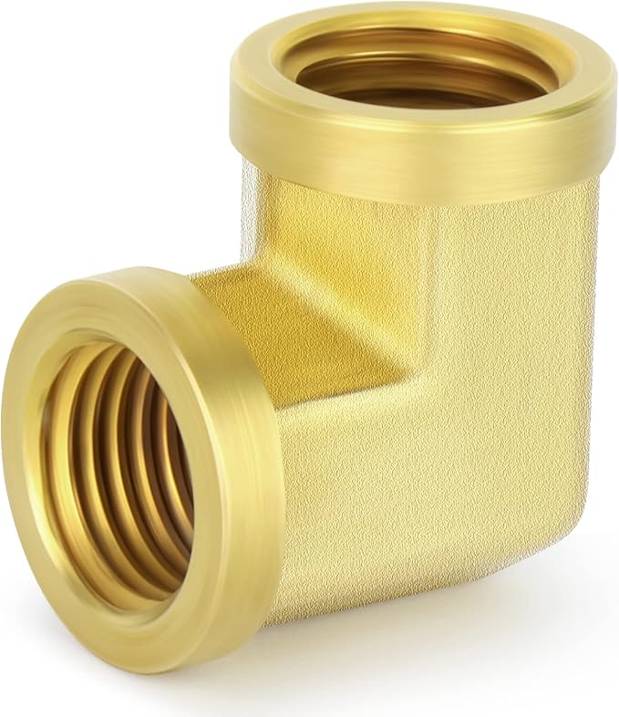 Gasher 8PCS Brass Pipe Fitting Female Elbow 1/8 Inch NPT x 1/4 Inch NPT x 3/8 Inch NPT x 1/2 Inch NPT