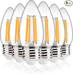 ALAMPEVER 800LM Super Bright Dimmable LED Light Bulb, E26 LED Bulb 100 Watt Equivalent, B11 2700K Soft White LED Candelabra Bulb, 5.5W, 6 Pack
