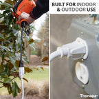 2 Pack White Extension Cord 25 ft, 16/3 SJTW Weatherproof Indoor & Outdoor Extension Cord 3 Prong Grounded Plug, Heavy Duty Power Cable Great for Home, Office, Outdoor Lights, US Veteran Owned