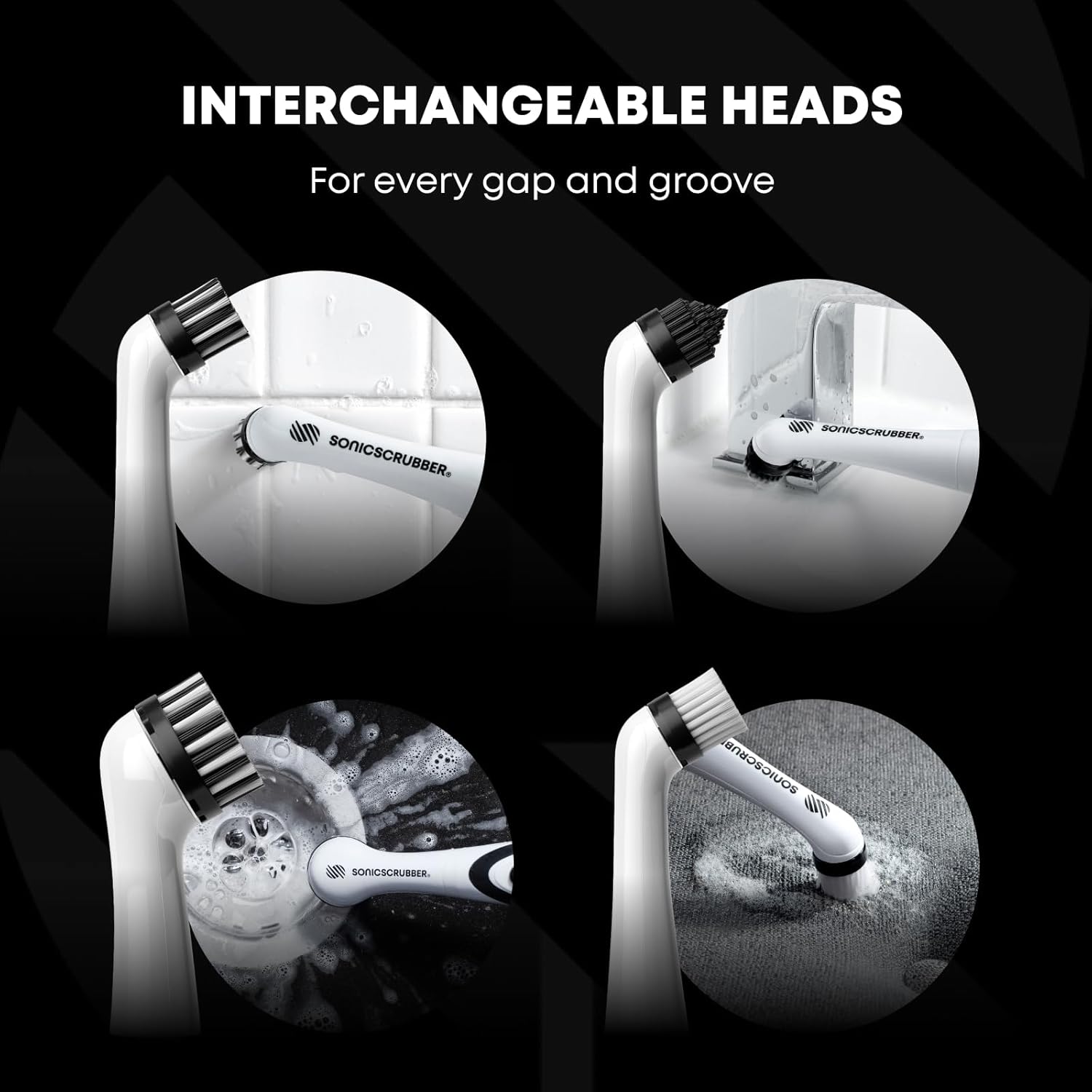 Household Cleaning Brush - Electric Scrubbing Brush - Home, Kitchen & Bathroom - Removes Mould & Cleans Grout (Washing-Up System)