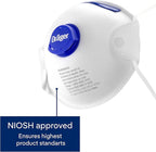 Dräger X-plore 1350 V Particulate Respirator with Exhalation Valve, 10 Pack, NIOSH-Certified Dust Mask